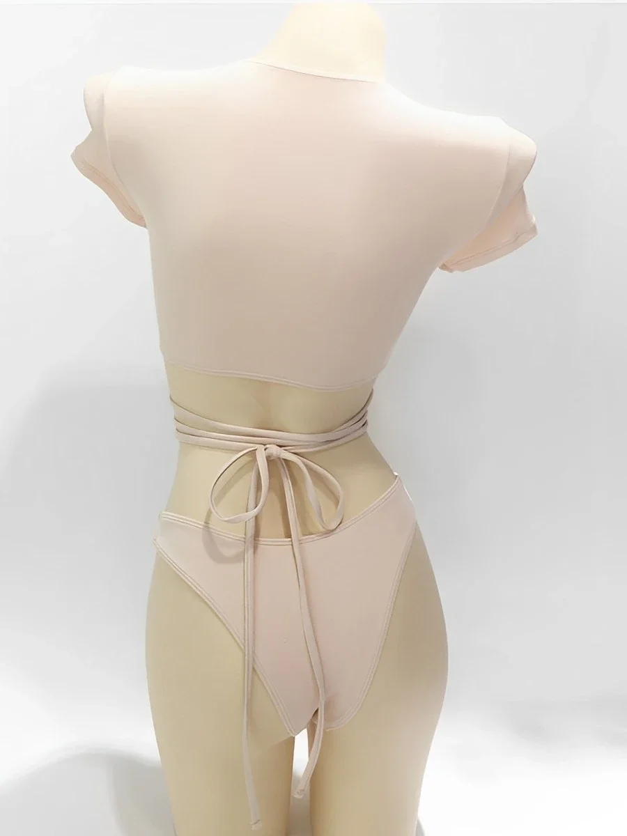 2025 Solid Cross String 2 ชิ้น Hollow Out ชุดว่ายน้ําบิกินี่ผู้หญิงชุดว่ายน้ําหญิง Bather ชุดว่ายน้ําว่ายน้ําชุดว่ายน้ํา Beachwear