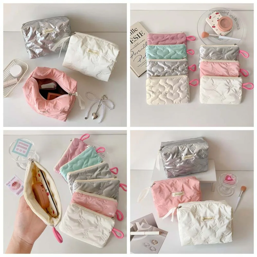 

Bowknot Love Heart Bow Cosmetic Bag Wash Pouch Desktop Storage Bow Stationery Bag Korean Y2K Ins Style Korean Style Pencil Case
