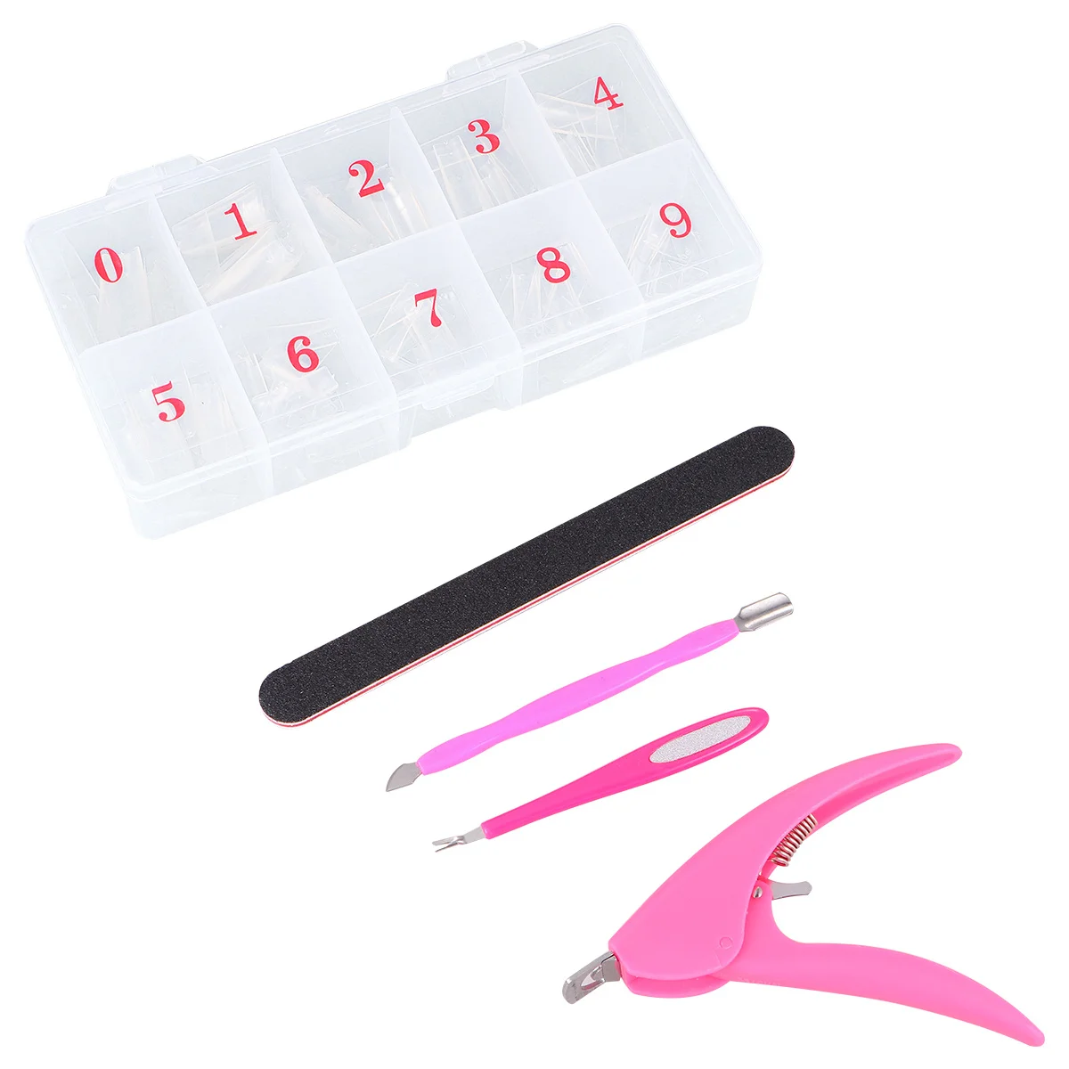 500Pcs Manicure Tools Durable Metal Plastic Easy Use Fake Nails Kit Home Nail Art Tools Manicure Sets Nails Fake
