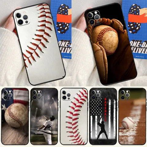 Coque de Baseball en Silicone pour iPhone 17 16 15 14 13 12 11 Pro Max Mini 16e 16 Plus 17 Air Funda