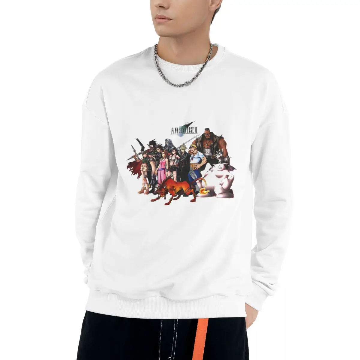 

Final Fantasy VII Man Clothes Street Style Fleece Sweatshirts Autumn Casual Hoodie Fashionable Crewneck Pullovers