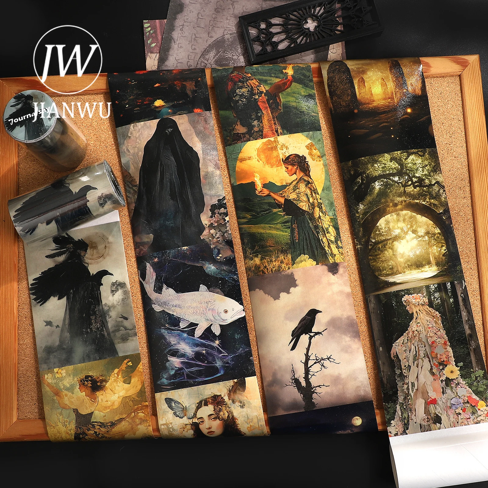 JIANWU 80mm*204cm Vintage Sea Witch Character Landscape Material Collage Washi Tape Creative DIY Journal Stationery