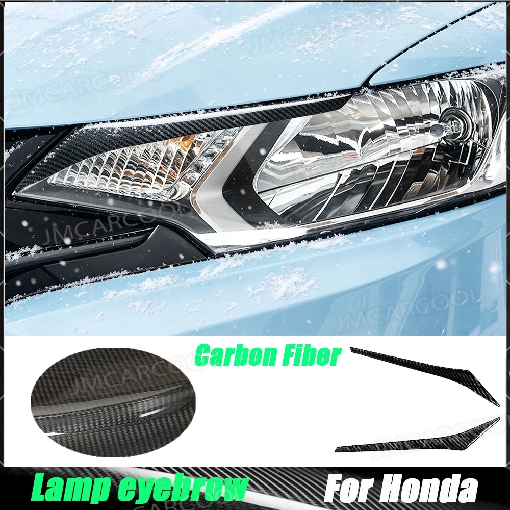 

Carbon Fiber Car Front Eyelid Bumper Lamp Eyebrow Trims for Honda Fit C88 2014-2016 Headlight Eyelid Eyebrow Cover Decoration