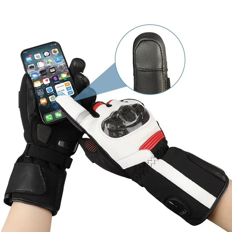 Winter Motorcycle Gloves Touchscreen Rechargeable Electric Heated Riding Motorcycle Gloves for Men