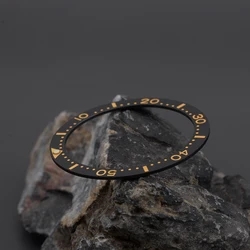 38*30.5mm Flat Ceramic Bezel Insert  SPB185 SPB187 Watch Case Substitute Watch Insert Ring  NH35 NH36 Watch Accessories