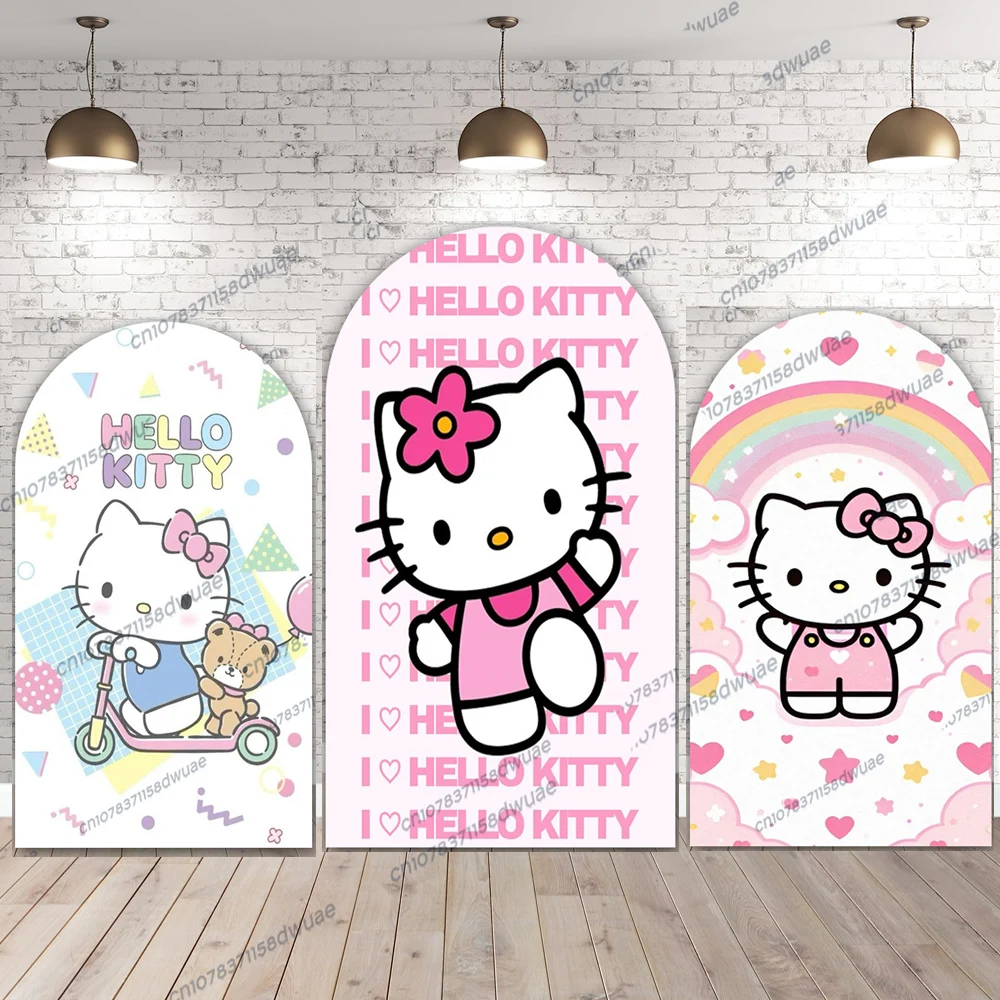 

Hello Kitty Birthday Party Photo Backdrop Baby Shower Photo Background Arch Photography Backdrop