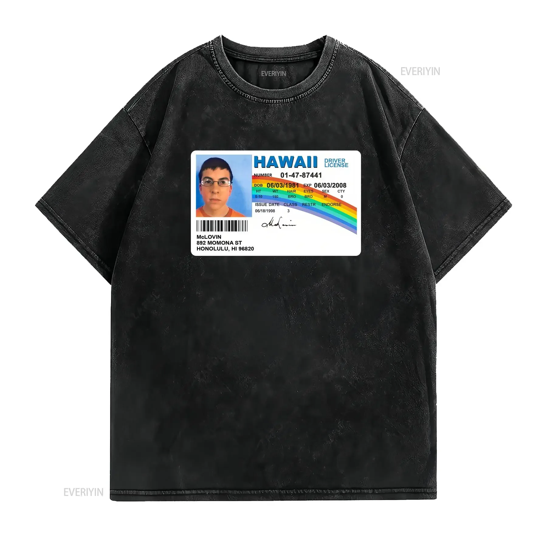 Superbad McLovin T Shirt Size 2XL  Crew Neck Casual Adults Movie long sleeves vintage Washed Unisex Breathable Soft Comfortable