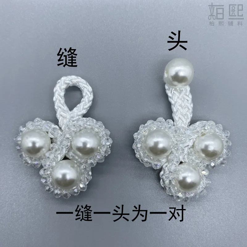 2pair Bead Chinese Frogs Button Closures Fastener Sewing Quilting Renaissance Hawaiian Bridal Costumes Outfit Drapery