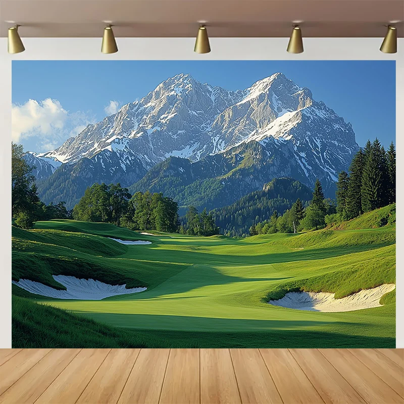 1, 2D-Banner, Golfplatz-Polyester-Hintergrundbanner – multifunktionale Heimdekoration, Fotografie-Hintergrund