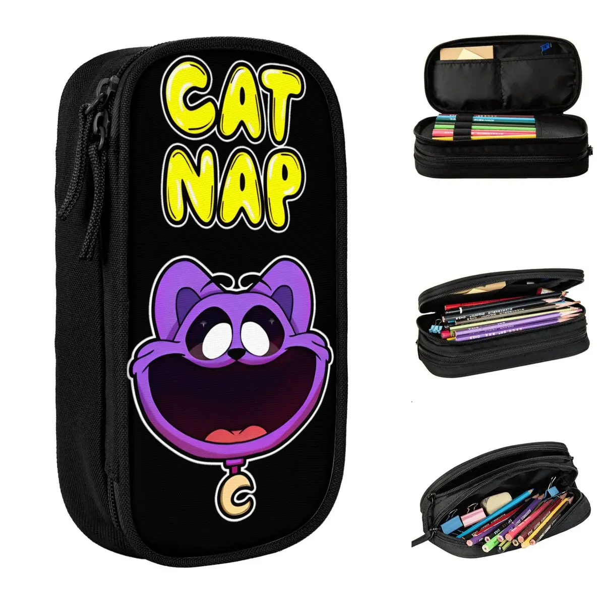 

Чехлы для карандашей Catnap с улыбающимся лицом, держатель для ручек, большая сумка для девочек и мальчиков, школьные принадлежности, Подарочные пеналы