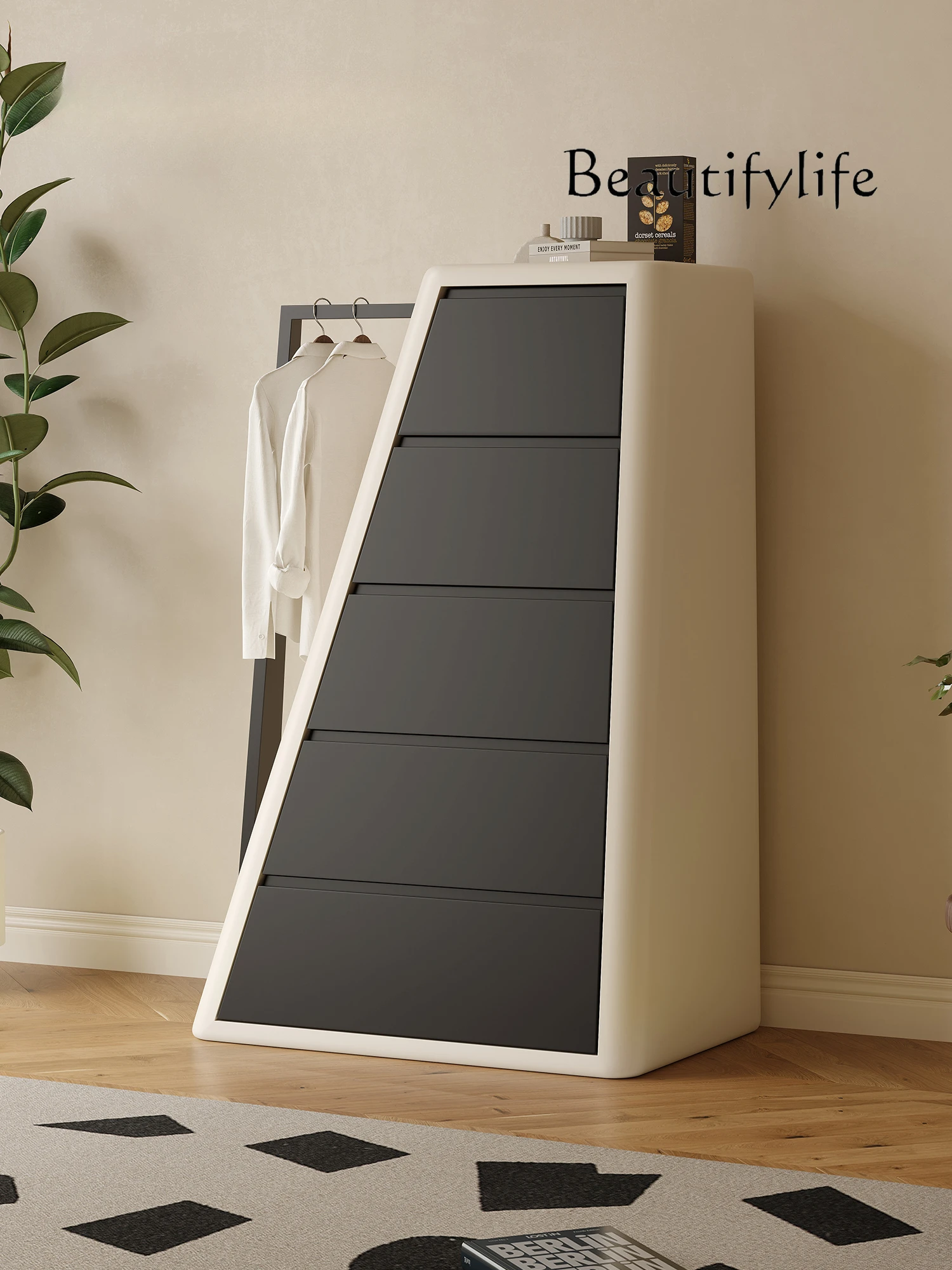 Minimalist High-End Chest of Drawers Clothes Rack Integrated Middle and Ancient Household Bedroom Storage Cabinet