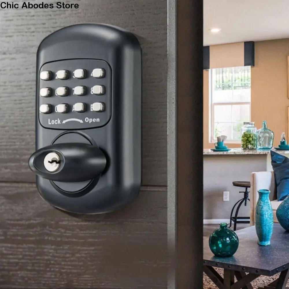 

Plating Locks Mechanical Push Button Door Lock Double Exterior High Low Temperature Waterproof Password Lock No Need Power