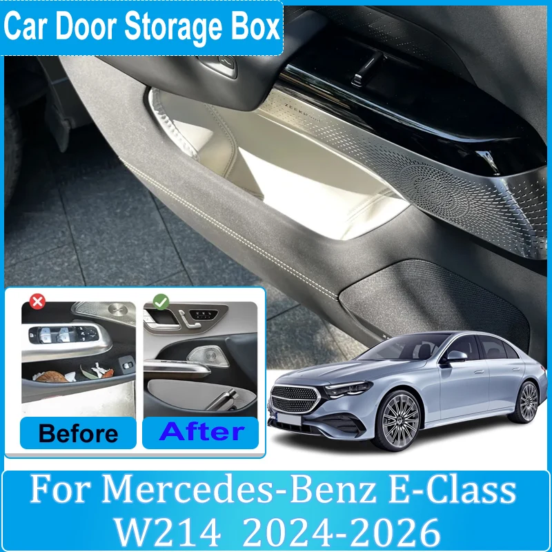 Auto Storage Box For Mercedes Benz E Class W214 Accessories 2024 2025 2026 Door Storage Box Slot Organizer Covers Car Body Kits