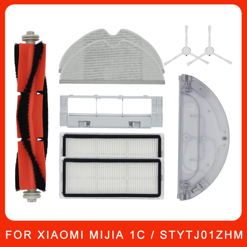 For Xiaomi Mijia 1C / STYTJ01ZHM Robotic Vacuum Cleaner Accessories Washable Filter Accessories Filter Main Side Brush Mop Cloth