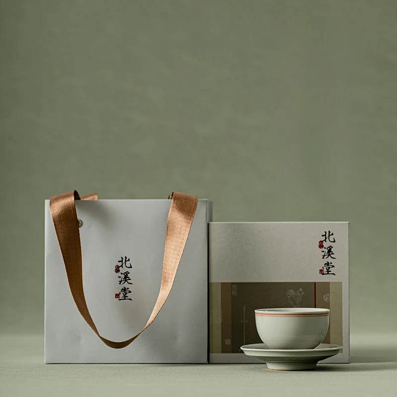 

Ling Yun Cup Ceramic Master Cup Small Single Cup Chinese Retro Home Teacup Saucer Combination Gift Box