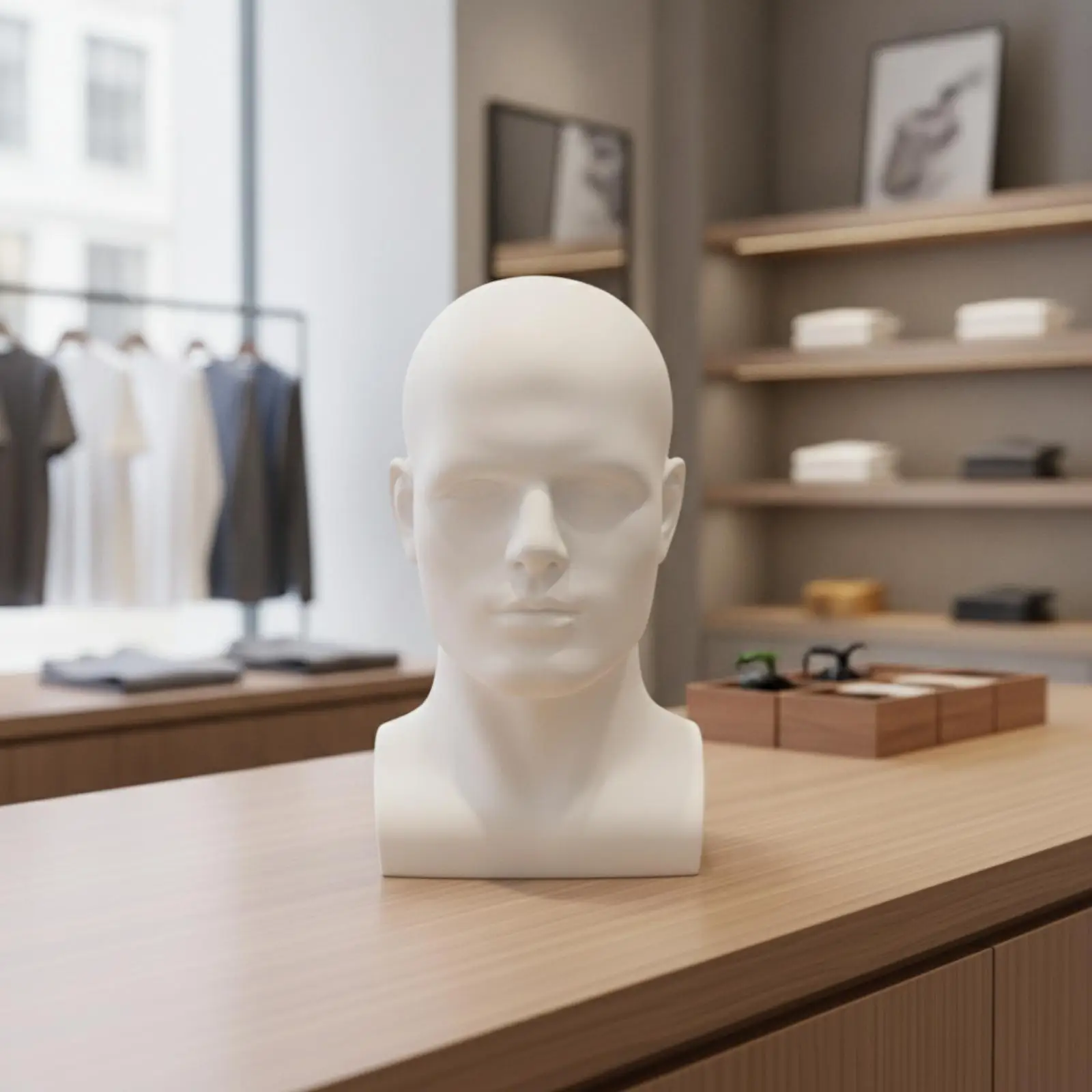 Adult Mannequin Head Display All-Purpose Hard PVC Mannequin Bust Unisex Bust-Style Head Display Stand for Retailers, Window