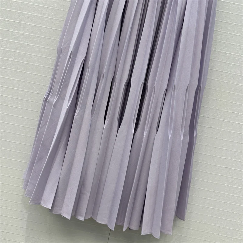 تنورة نسائية 2026 ربيع جديد منخفضة الخصر تنورة متأرجحة كبيرة بقصة ضيقة مطوي حرفية تنورة طويلة تنورة نسائية غير رسمية نصف تنورة y2k #6