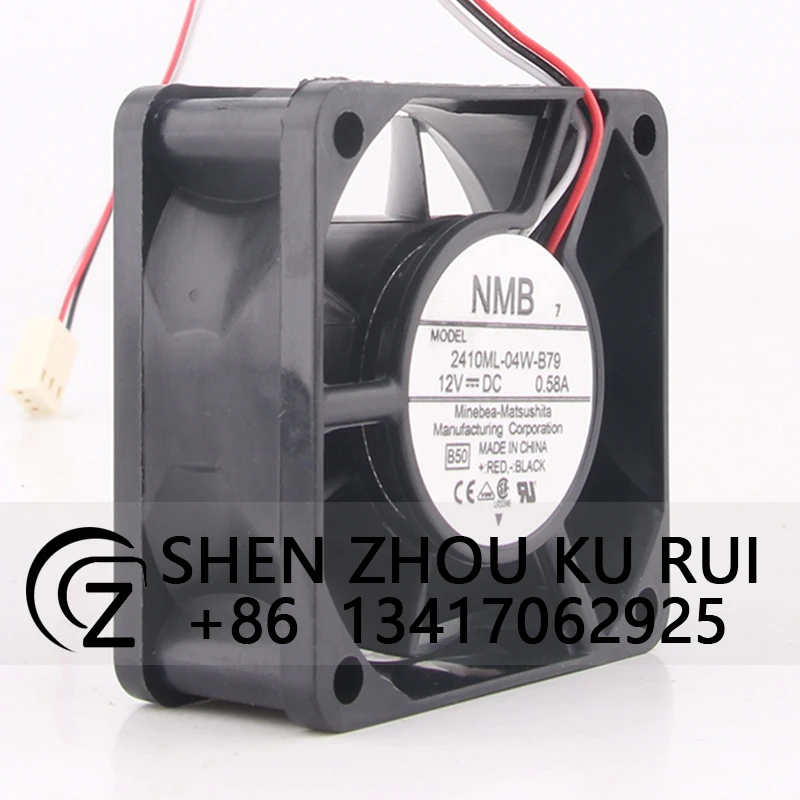 2410mL-04W-B79 Case Fan Dual Ball Bearing for NMB DC12V 0.58A 60x60x25mm 6CM 6025 3-wire high air volume cooling fan