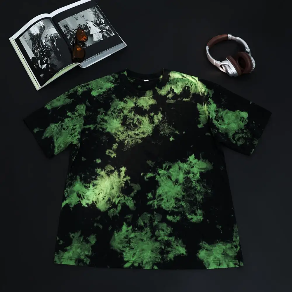 Men Women Washed Vintage Cloud Soft Tie Dye T Shirt Pure Cotton Crew Neck Retro Casual Summer Short Sleeve Fashion Top