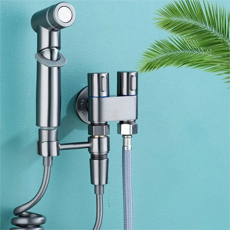 

Set Toilet Handheld Bidet Sprayer Bidet Faucet Shower Head Hygienic Shower Toilet Faucets Double Outlet Bidet Toilet Accessories