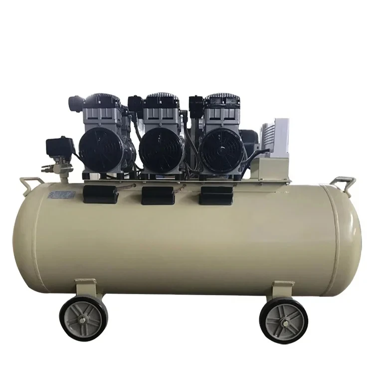 Compresor de aire marca FUCAI 0,75x3 KW 1,0x3 h p 7 Bar aprobado por CE sin aceite y silencioso accionado directo den tal mini compresor de aire