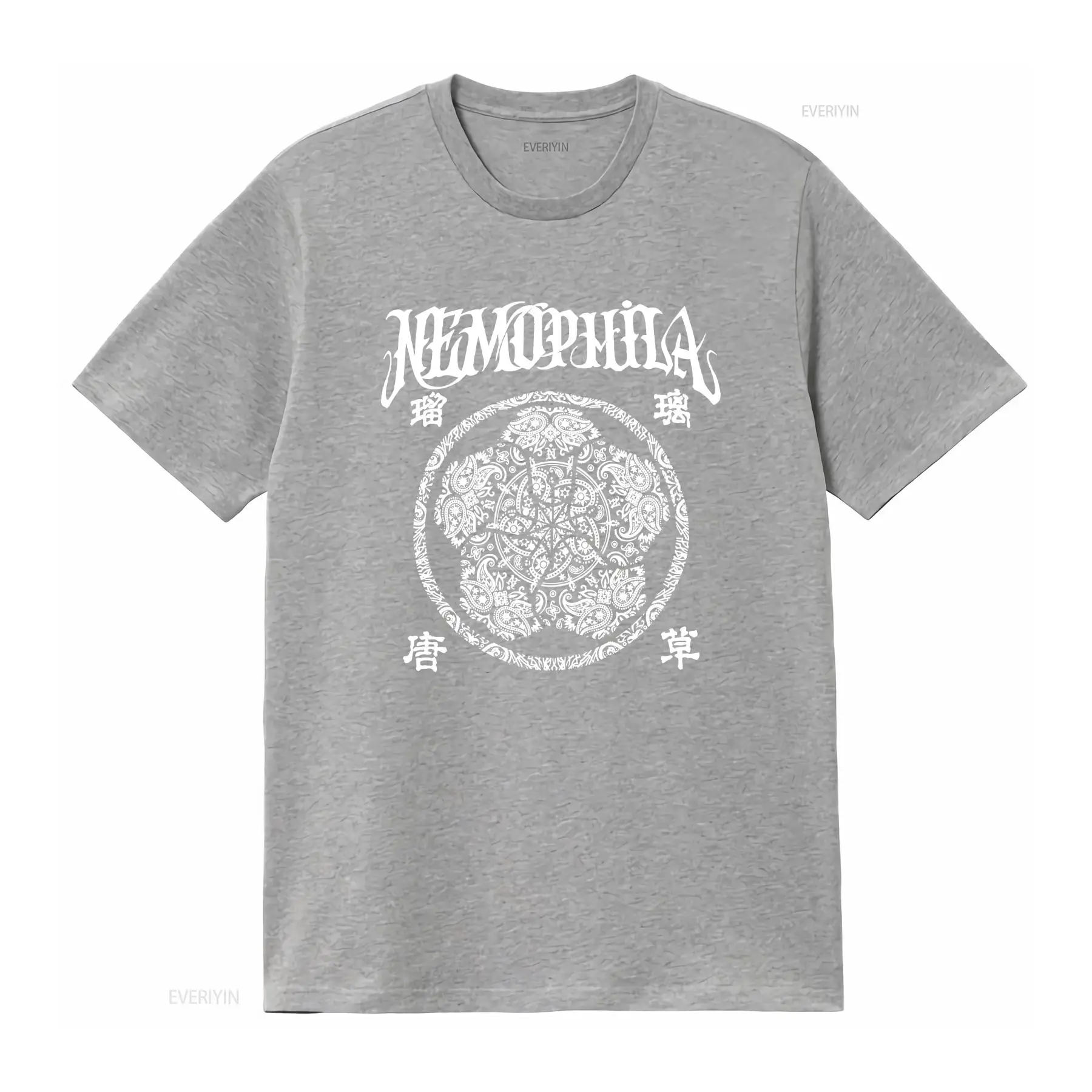 New Nemophila Band Heavy Metal Jepang Black T Shirt Size S 5XL Vintage Washed Stretched Soft Fashion Breathable Streetwear