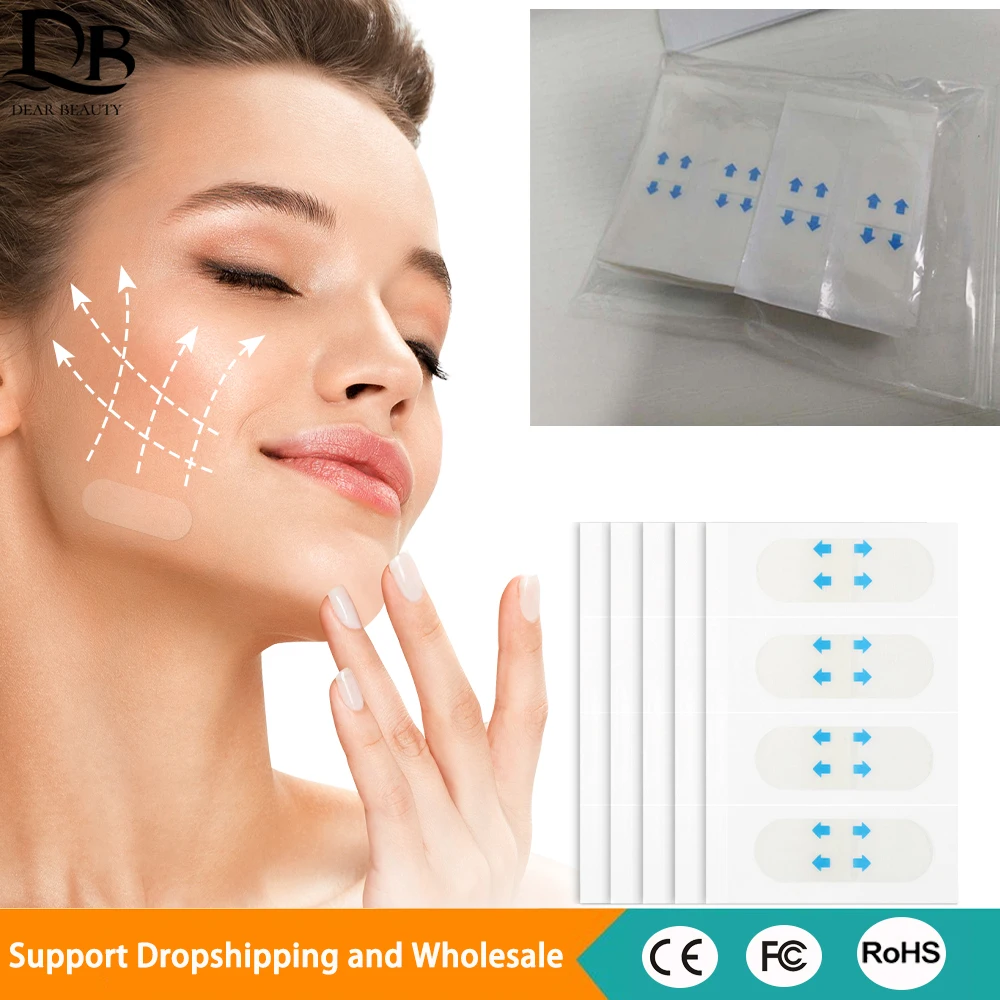 80 قطعة ملصق رفع الوجه ملصق رفع غير مرئي لشد الذقن تتلاشى الخطوط الدقيقة شكل على شكل حرف V أداة العناية ببشرة الوجه