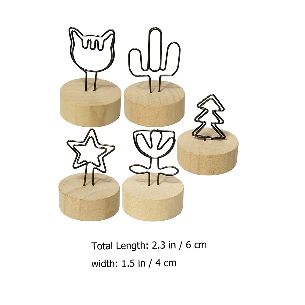 5Pcs Picture Clips Stand Reusable Tabletop Card Clip Elegant Place Card Holder for Christmas Wedding Centerpiece Display