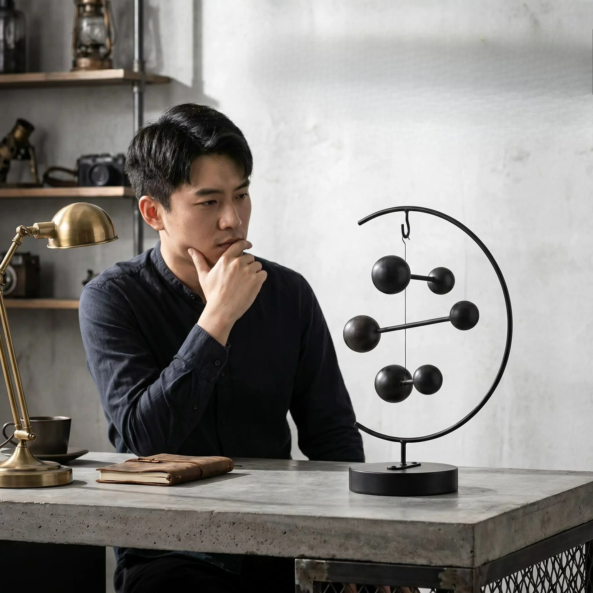 Wabi Sabi Style Desktop Ornament with Dynamic Balance, Rotating Atmosphere, Decorative Gift