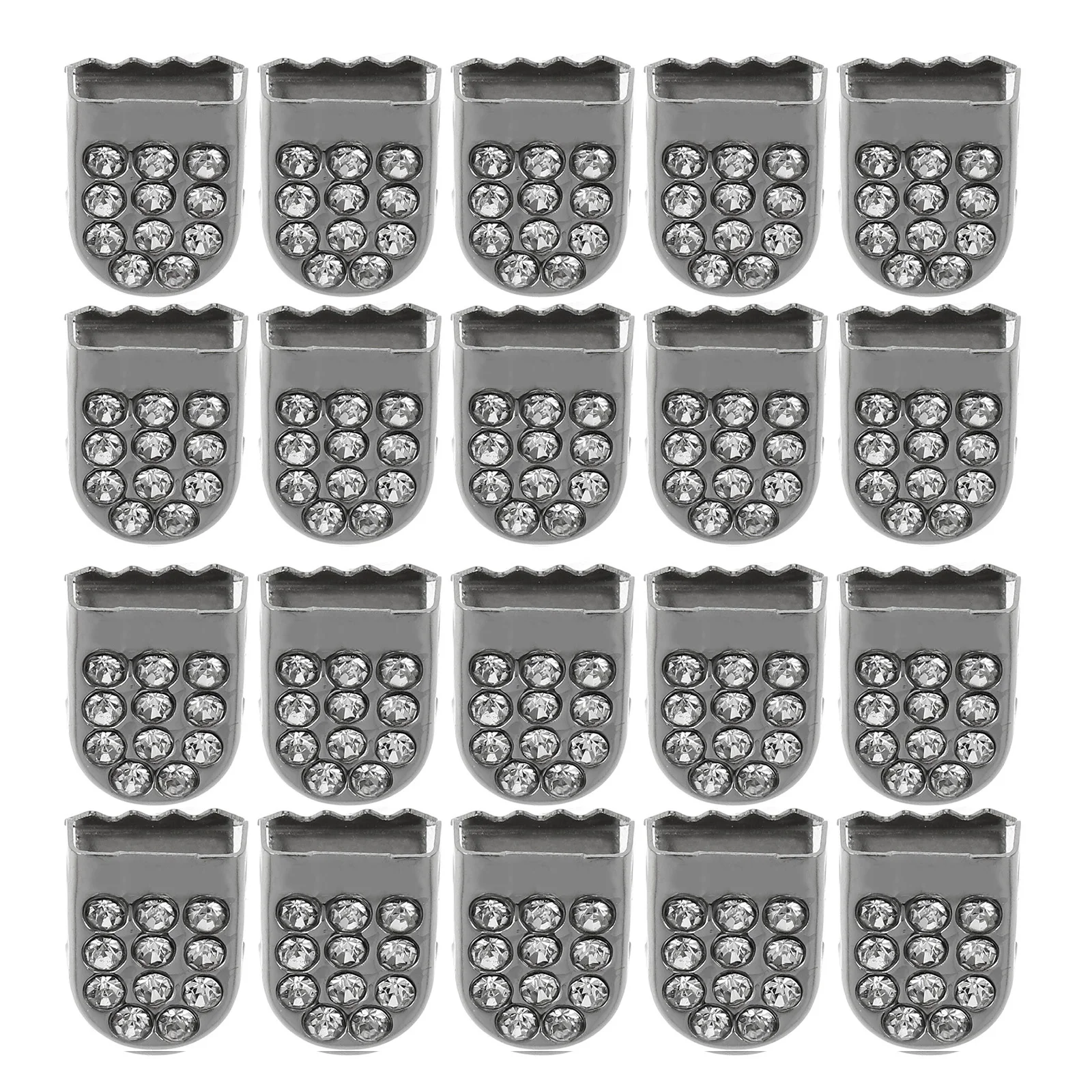 

40pcs Shoelace Buckle Accessories Round Rhinestone Fittings Replacement Reusable Metal Parts Shoe Lace Fitting
