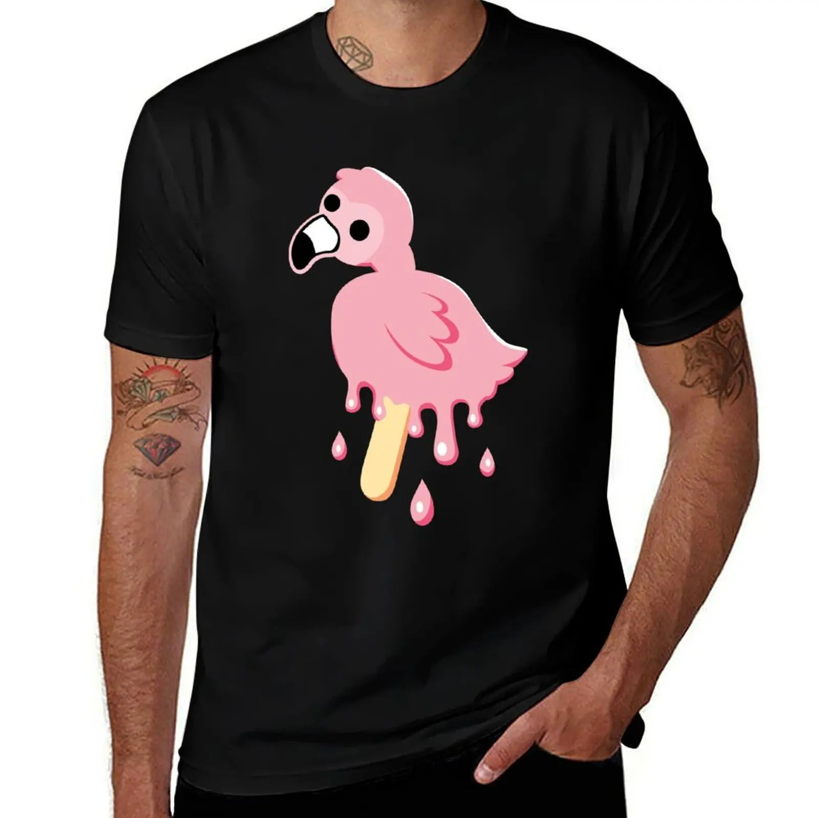 Flamingo Merch Mrflimflam Albert Melting Pop Bird Popsicle T-Shirt Large Size Casual Short Sleeve Top T-Shirt