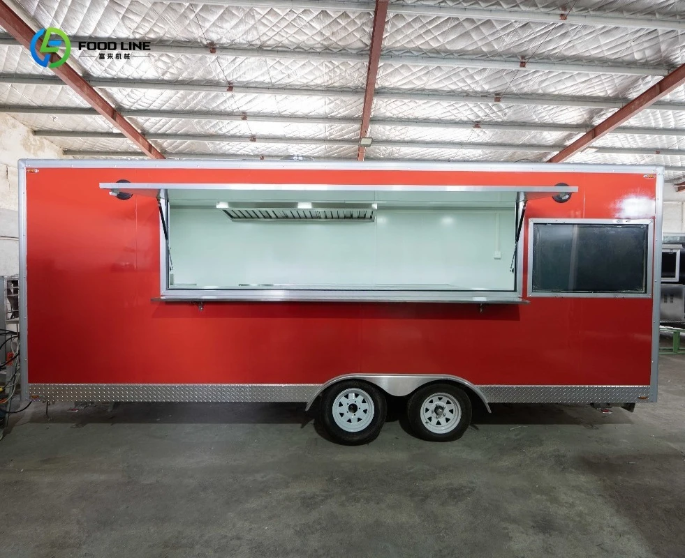 Mobile Food Trailer with Full Kitchen for Pizza Coffee Camper Van Ice Cream Hot Dog Cart 24ft BBQ Food Truck