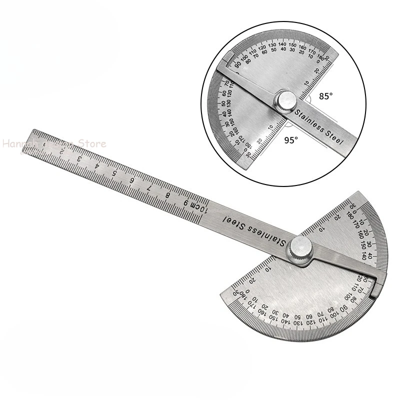 

180 Degree Protractor Metal Ruler Angle Meter Stainless Steel Angle Ruler Angle Gauge Finder Goniometer Conveyor