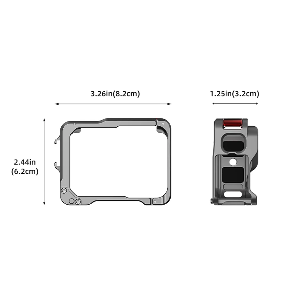Metal Cage with Cold Shoe Aluminum Alloy Cage Quick Release Protective Frame Housing Shell for Insta360 Ace Pro/Ace Pro 2