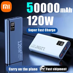 Lenovo Hot 120W Power Bank o dużej pojemności 50000mAh szybkie ładowanie Powerbank przenośna ładowarka do iPhone Samsung Huawei