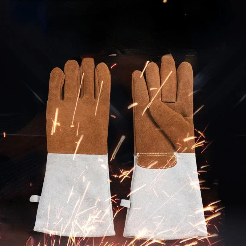 

Cowhide Electric Welding Labor Protection Anti Scalding Wear Resistant Gloves