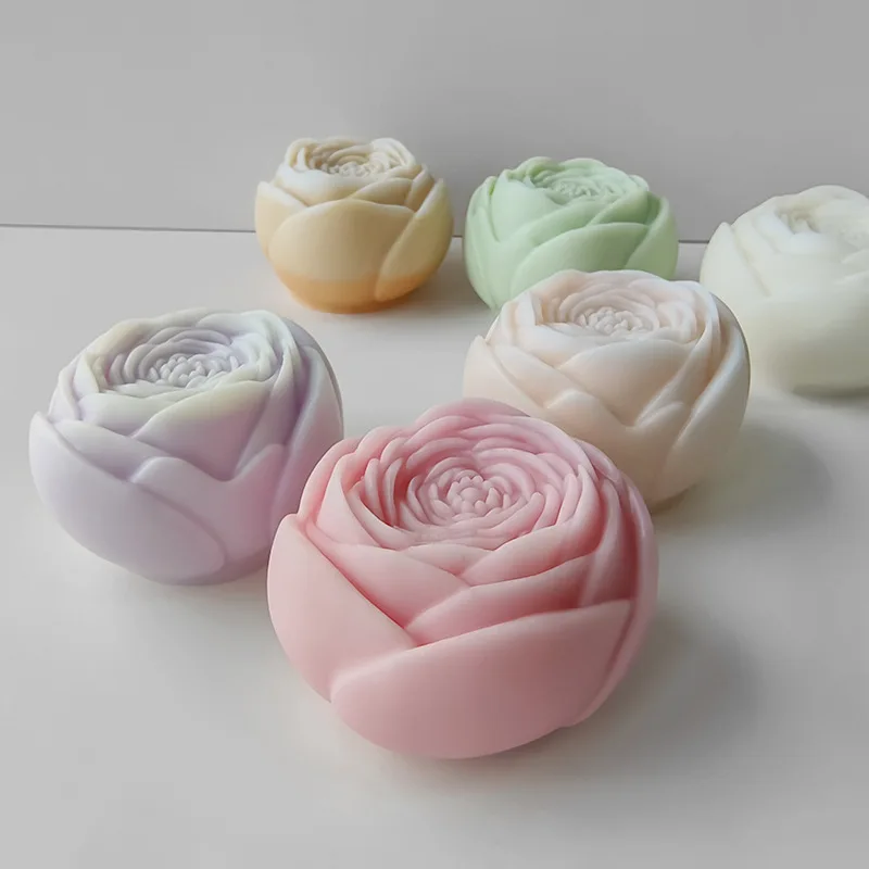 

3D Rose Flower Silicone Mold Candle Gypsum Mold Form for Candles Soap Plaster Resin Mold Cake Baking Tool Home Decoration Gift
