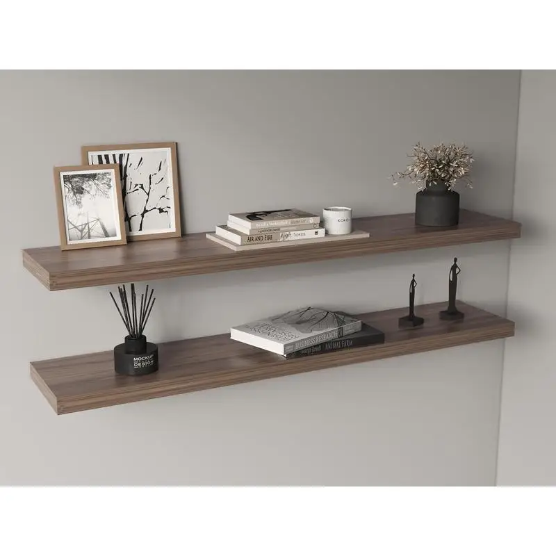 

Set of 2 47" Wide Floating Shelves for Wall Decor, Storage, and Book Organization in Bedroom, Bathroom, and Living Room