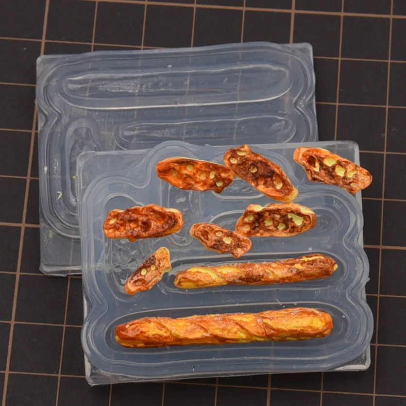 

Pottery Polymer Mini Baguette Sliced Bread Silicone Clay Molds