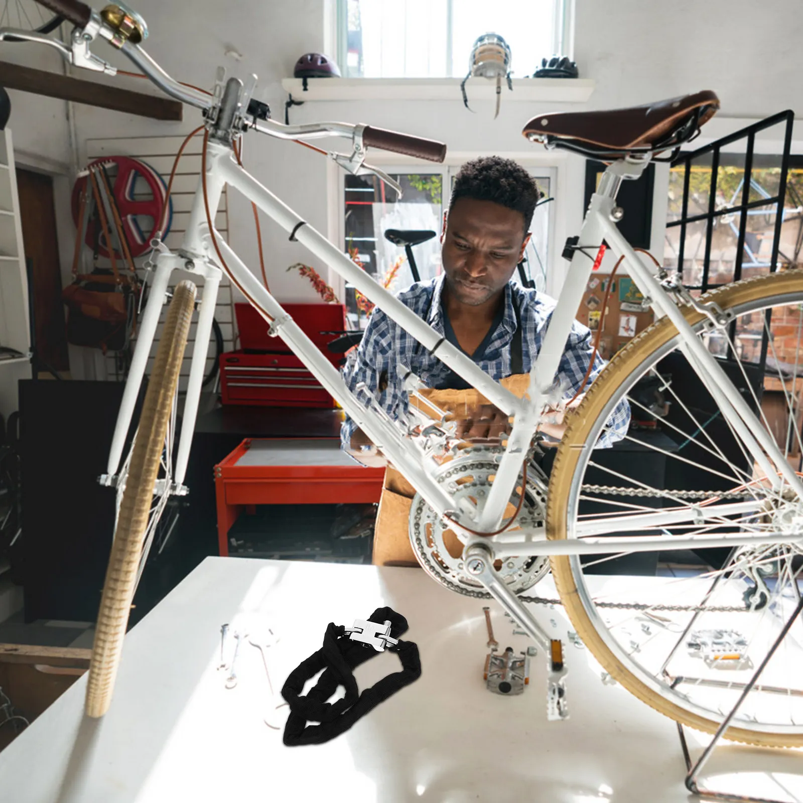 

Цепной замок 120 см для велосипеда, сверхпрочный, противоугонный, для мотоцикла, ограждений, решеток, спортивного инвентаря, цепной замок-карабин