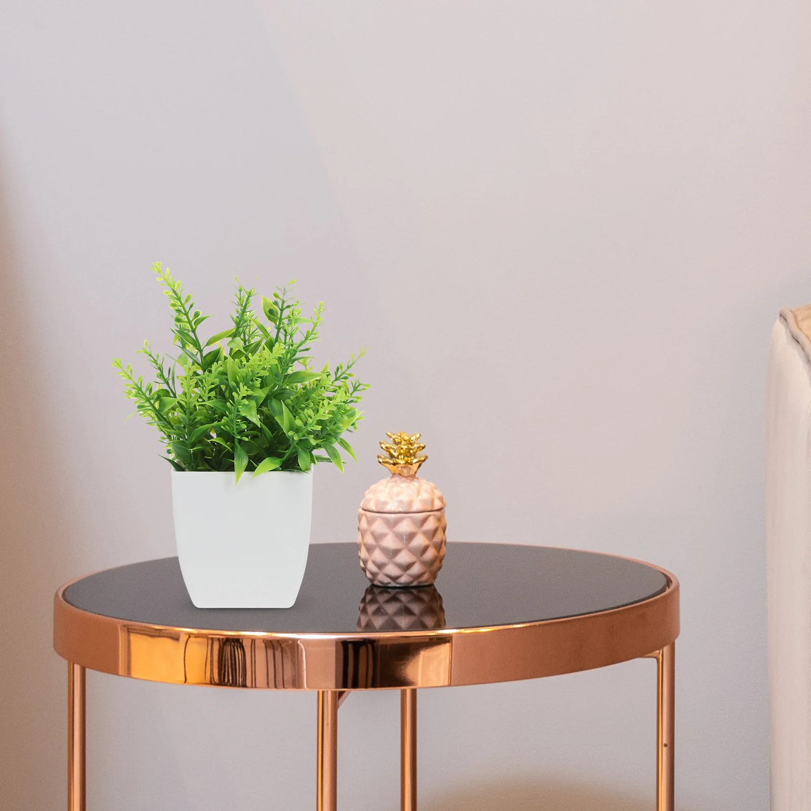 

Fake Small Lavender Plant Potted Bonsai Realistic Artificial for Indoor Office Desk Decoration Plastic Faux Greenery