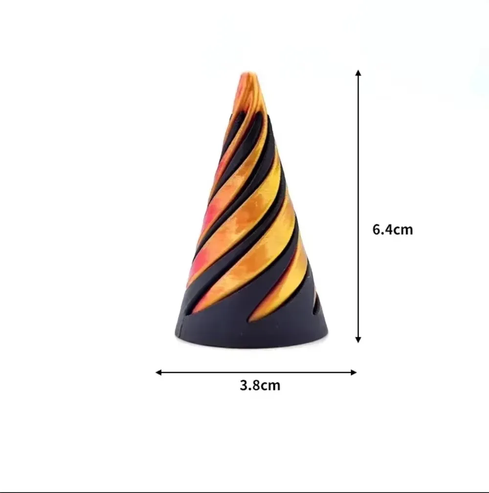 2025 3D Printed Spiral Cone Toy Impossible Pyramid Passthrough Sculpture Pass Through Pyramid Toy Mini Vortex Thread Illusion