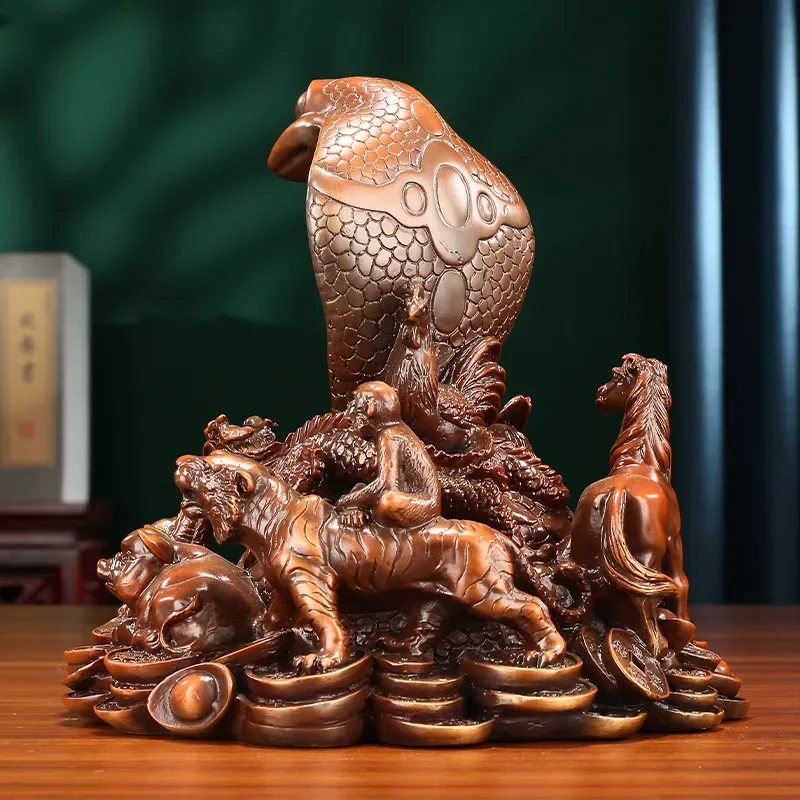 النحاس اثني عشر زودياك الأفعى تمثال الحرف افتتاح الهدايا الأعمال مكتب سطح المكتب غرفة المعيشة رف الكتب ديكور المنزل مصنع outl