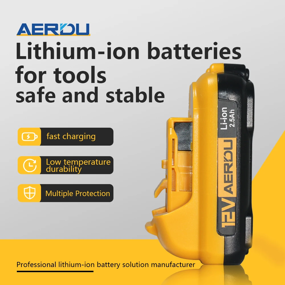 

AERDU для инструментов DeWalt 12 В, аккумулятор 1500 мАч-3000 мАч 18650, новый аккумулятор A-класса 10C с реальной емкостью для DCB127 DCB124-XJ