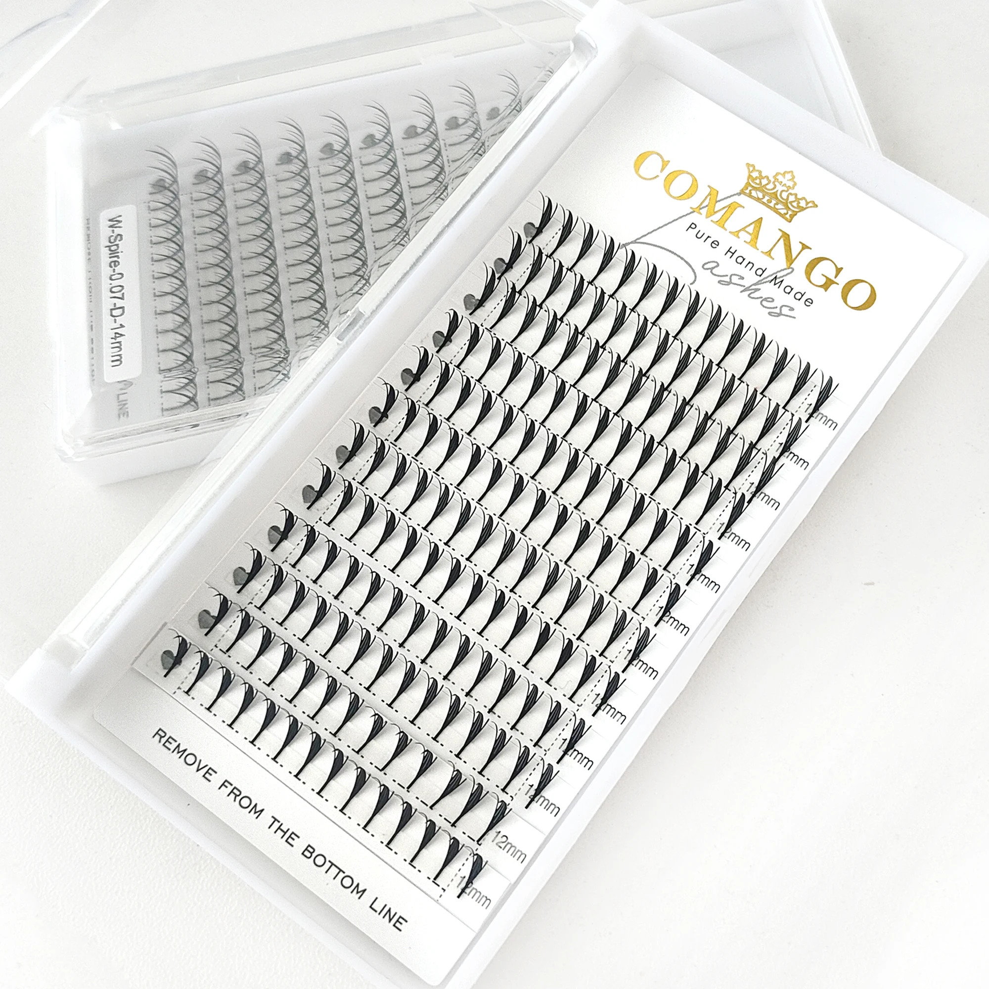 CoMango comic spire lashes light luxury manga feather shape premade fans lash russian volume w shape eyelash extensions