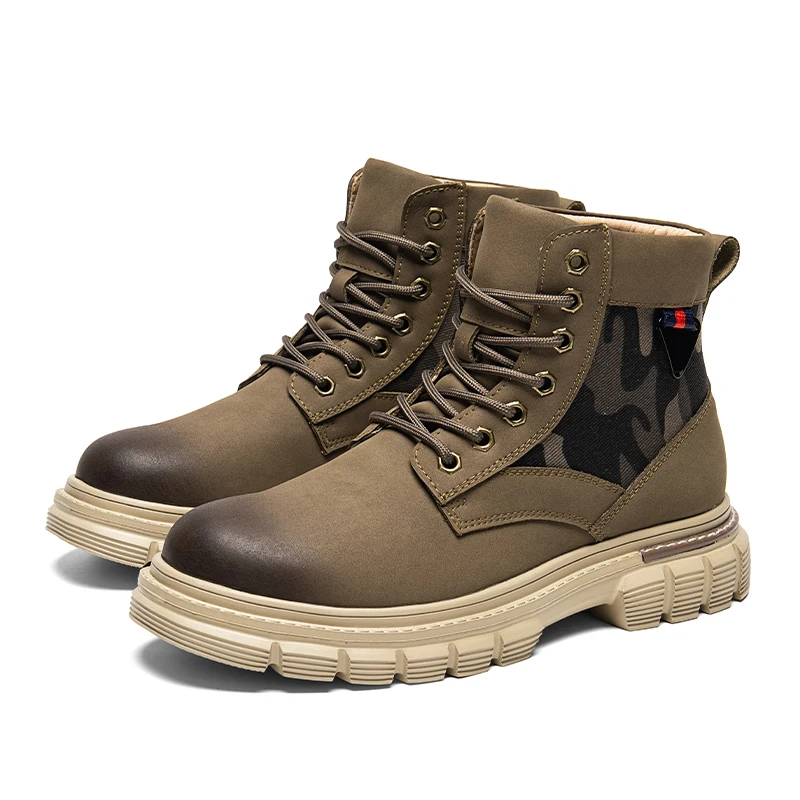 

New 2025 Handmade Leather Boots Men Casual Shoes botas Design Sneakers Man Comfortable Leather Shoes Men Ankle Boots Outdoor