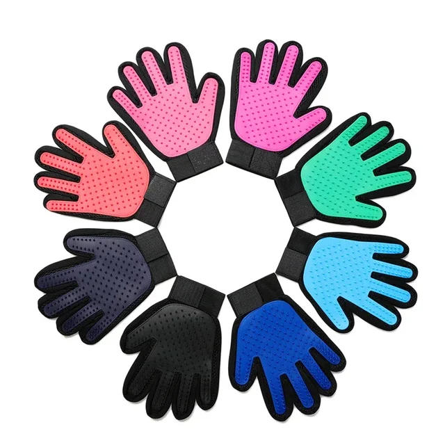 Silicone Pet Grooming Gloves Cats Hair Brush and Comb 2