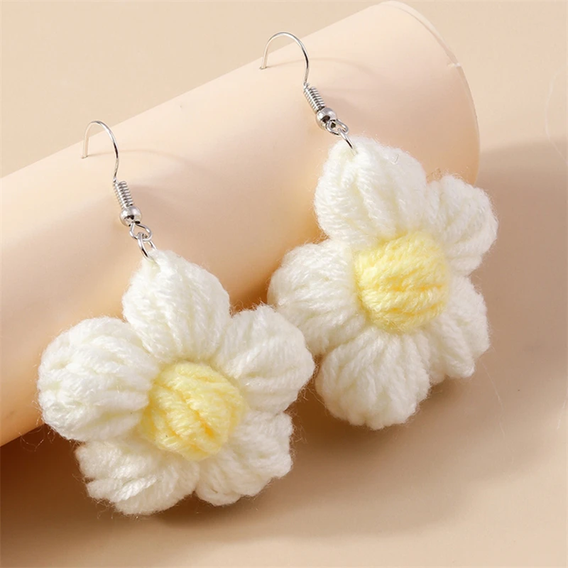 Modische handgefertigte Blumen-Ohrringe für Damen, Brincos Femme, hängende Ohrringe, Mädchen, Party, Festival, Schmuck, Geschenke – Detail 6