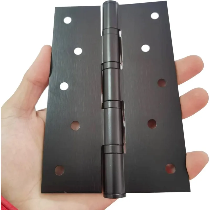 6Inch Stainless Steel Hinge for Wooden Door Black Duty Black Quiet Bearing Flat Swing Hardware
