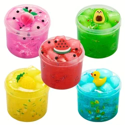 70ml Gelee Würfel knuspriger Schleim klar super weich nicht klebrig Stress Spielzeug Obst Charms Kristalls chlamm Geburtstags geschenk Party Gefälligkeiten